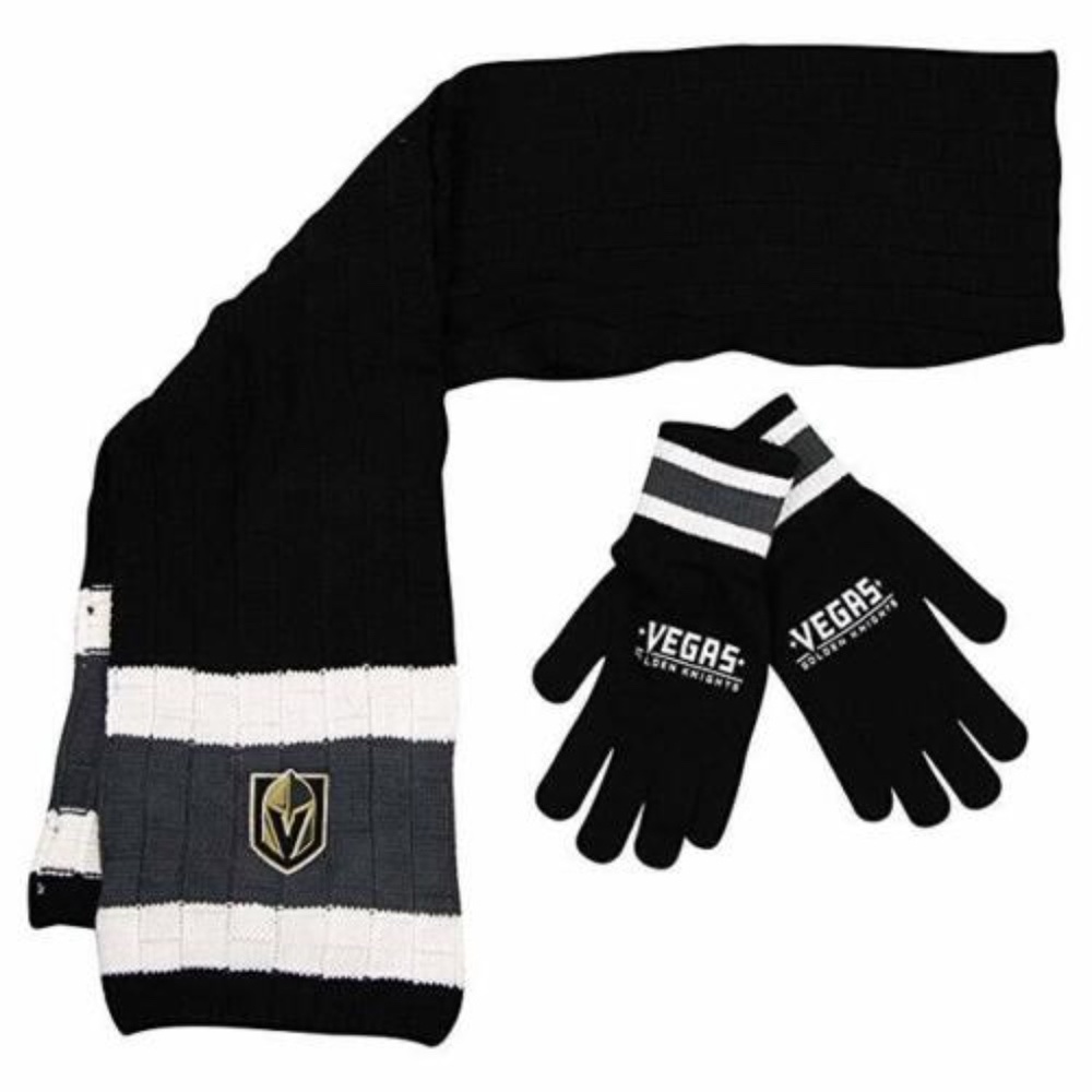 NHL Vegas Golden Knights Scarf & Glove Gift Set VGK Sports Ice Hockey NEW